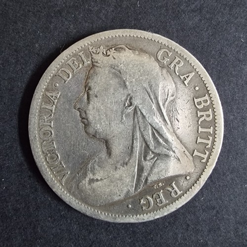 1900 Great Britain Queen Victoria Veil Head Half Crown Silver Coin GB UK QV - 第 2/2 張圖片