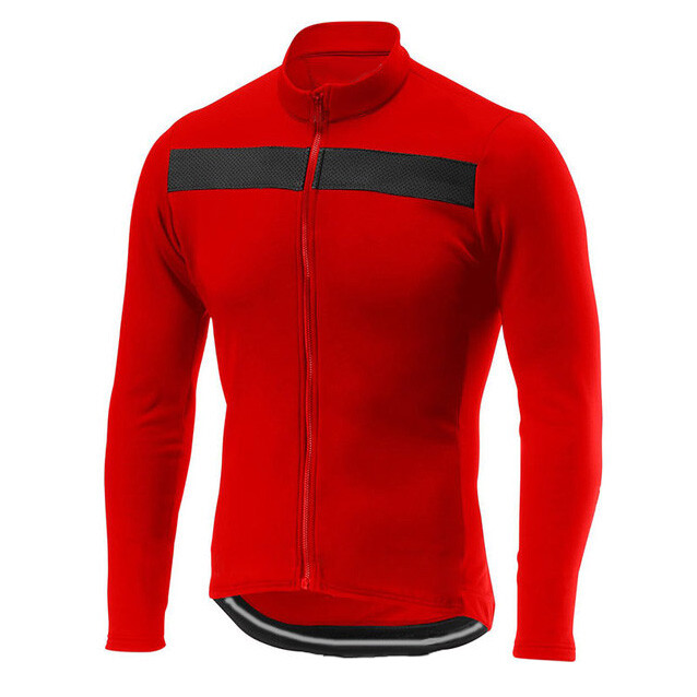 Invierno Ciclismo Térmico Camiseta Larga Bicicleta Chaqueta Camisa Top Roja Camisa Ciclismo