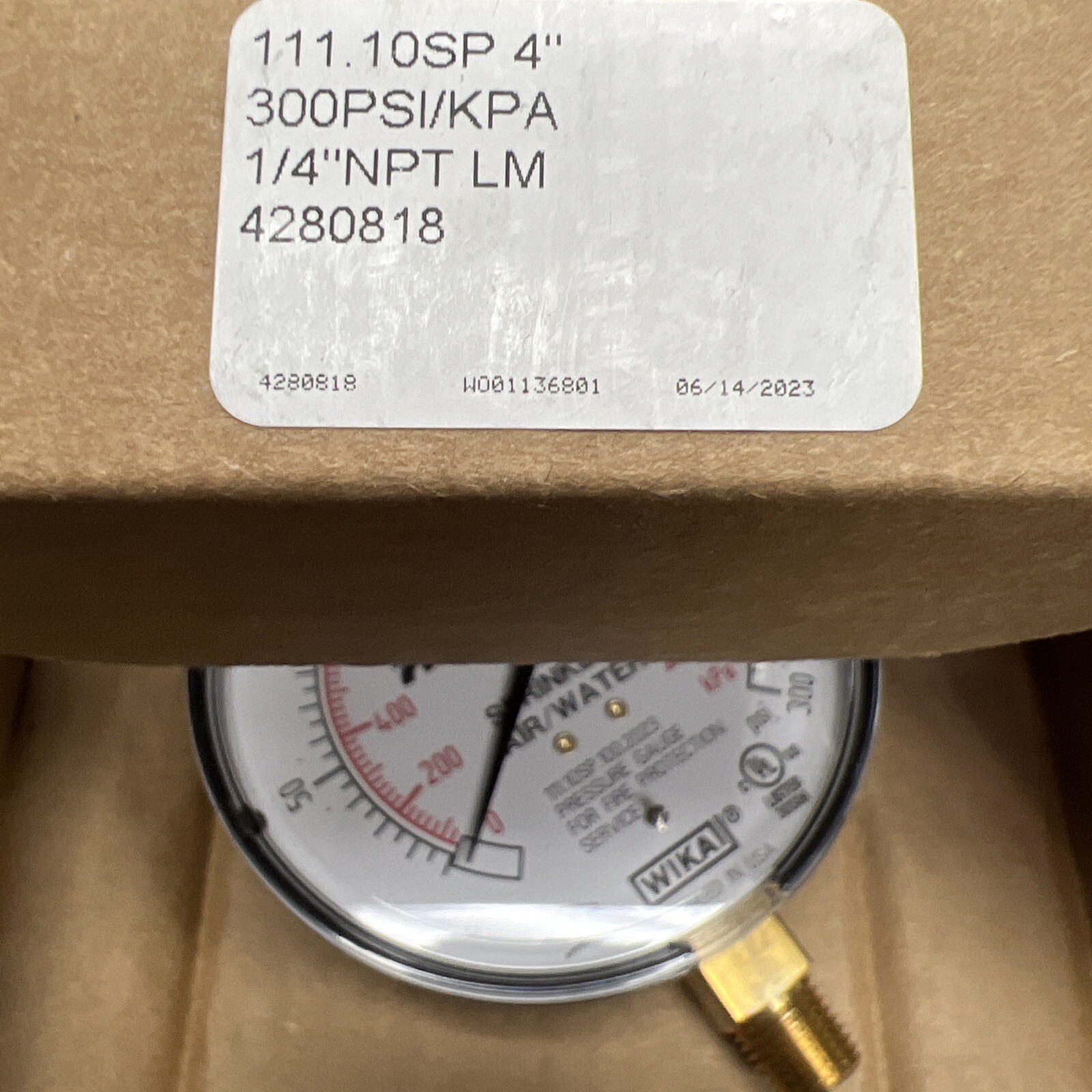 2 WIKA 4" Water Pressure Gauge for Fire Protection Service 0300 PSI 1/4" NPT for sale online eBay