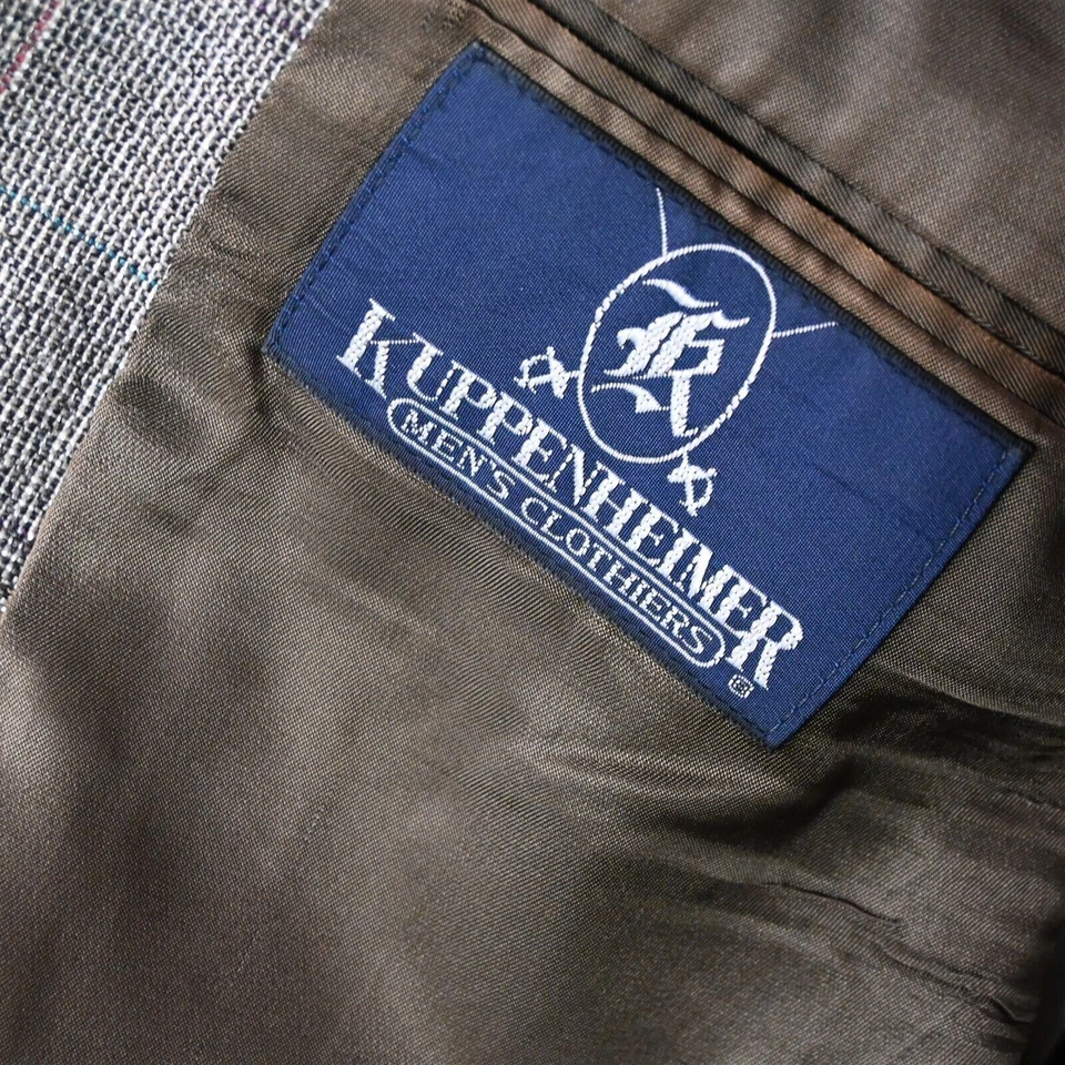 Casaco esportivo blazer masculino vintage 42L marrom xadrez lã tweed macia feito nos EUA - Imagem 4 de 4