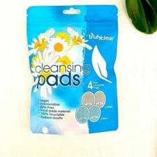 Truly Clear Silicone Facial Scrubber Gentle Exfoliator Cleansing Pads Pack of 4