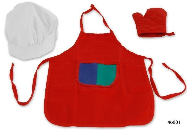 MARKENLOS Backschürze Kinderschürze Backhandschuh Backmütze Kind