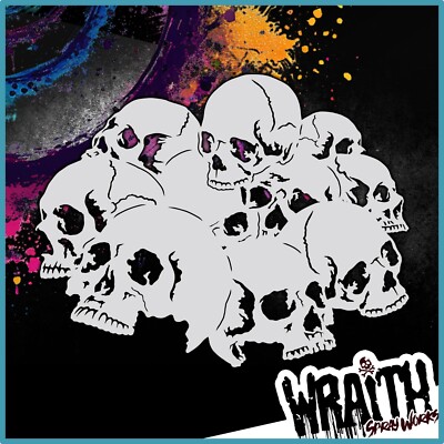 Skull Stack #3 - Reusable Airbrush Stencil Template