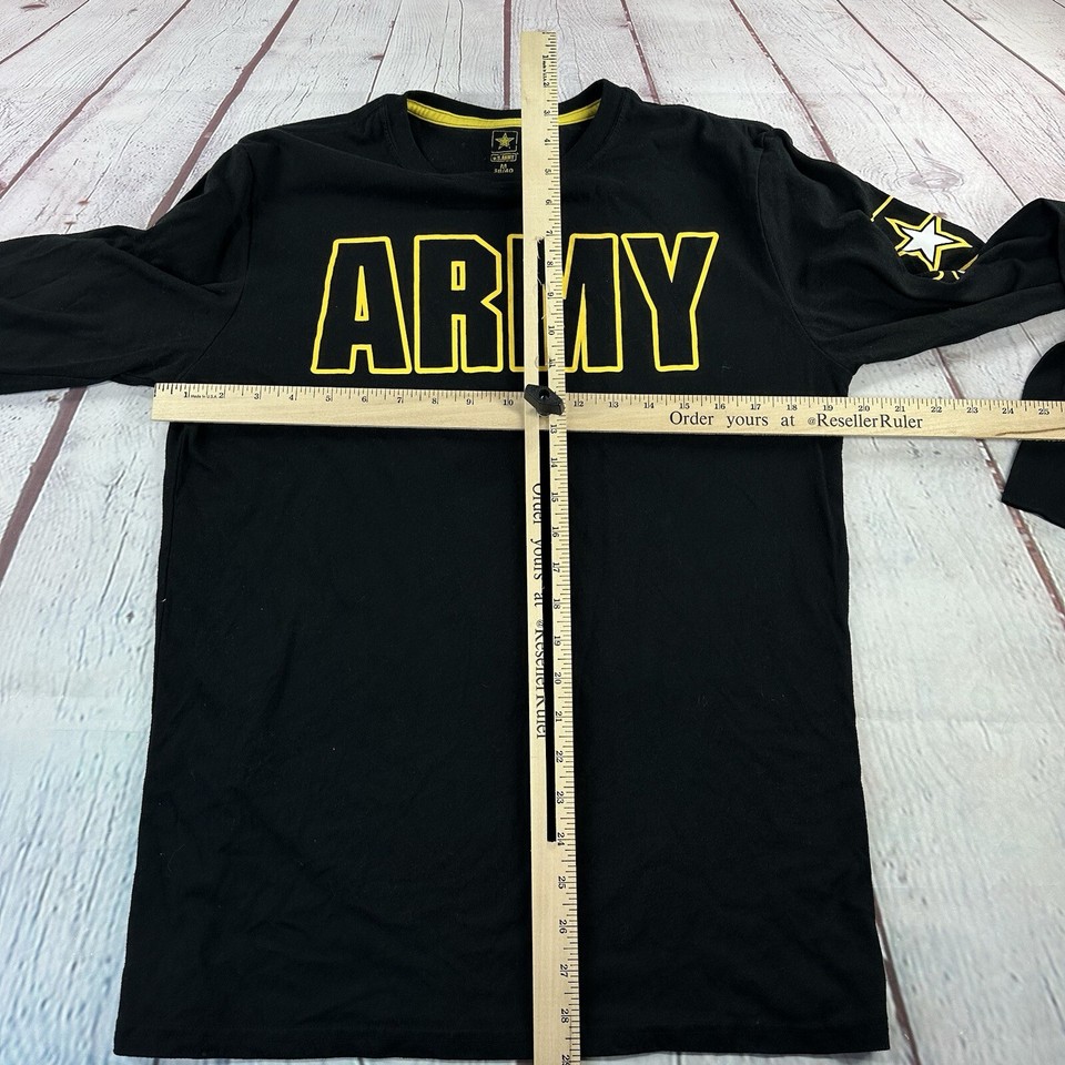 US Army Mens Medium Long Sleeve Black TShirt PT Workout eBay