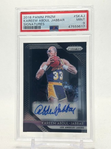 2018 Prizm Kareem Abdul Jabbar Signatures Lakers PSA Auto #SKAJ GOAT