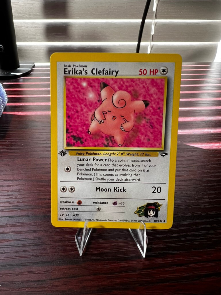 Pokemon Gym Challenge Erika's Clefairy #40 1st Edition NM/LP