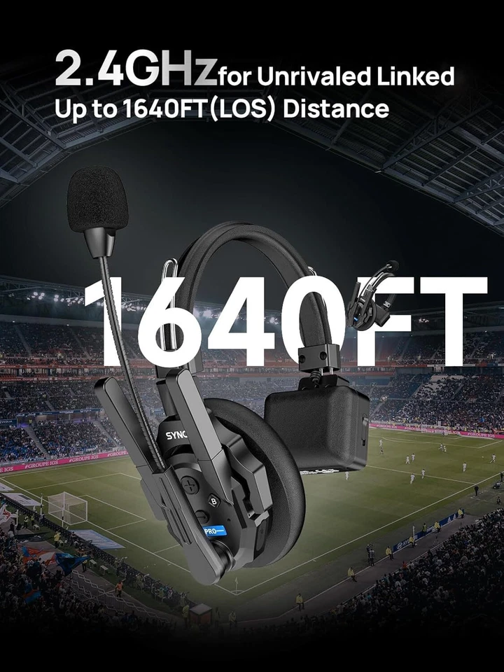 SYNCO XTALK XPRO2 Wireless Intercom Headset 2.4GHz Communication System 2 Pcs - Image 3 of 4