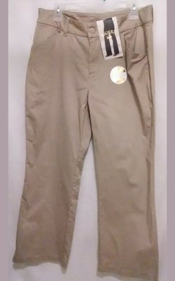 riders by lee mid rise straight leg khaki pants