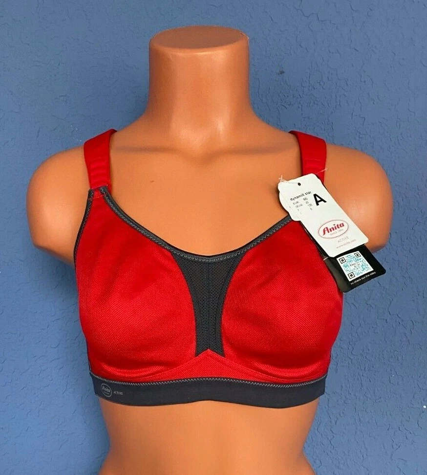 Anita Women's Dynamix Star Maximum Support Sport Bra Red Size 40A 