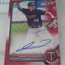 2022 Bowman   danny  De Andrade   red Wave Refractors auto 3/5
