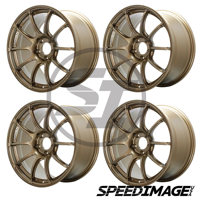 4X ADVAN RACING RZII 18X9.5 +45 5X100 BRONZE SET OF 4 WHEELS RIMS