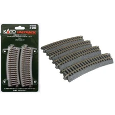 Kato 2-280 HO Scale 370mm 14 9/16" Radius 22.5º Curve Track R370-22.5 (4Pcs)