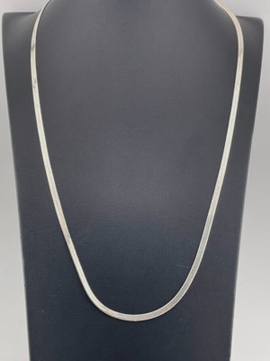FMC ITALY 925 STERLING SILVER 3.4MM HERRINGBONE CHAIN NECKLACE 24'' UNISEX 1218