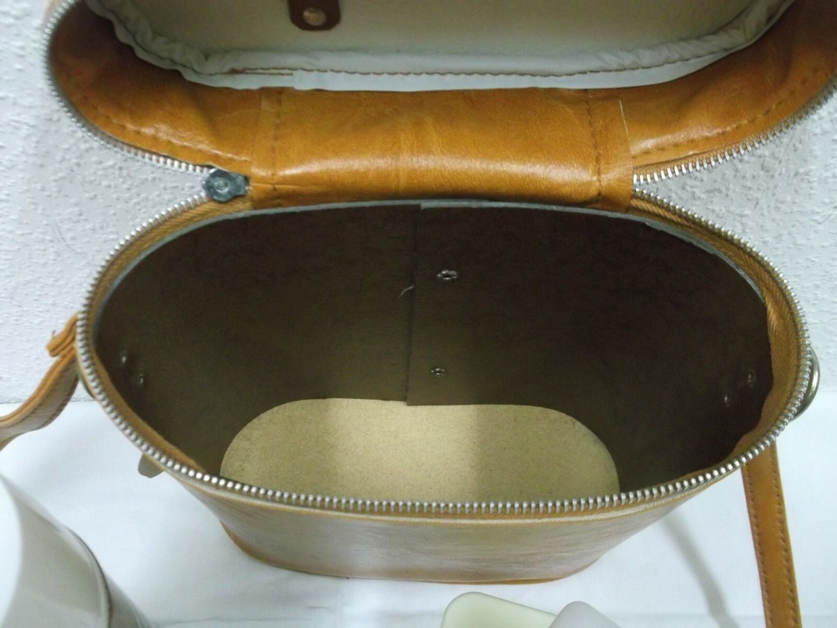 Sac Pique-Nique Vintage Années 50 – Brexton UK – Cuir Et 6 Pièces – Collection