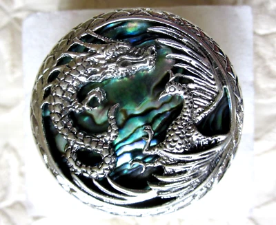 Anillo Abulón Dragón y Fénix Plata / Talla 7 / Plata de Ley 925 / 15,2 gramos Foto 1 de 4