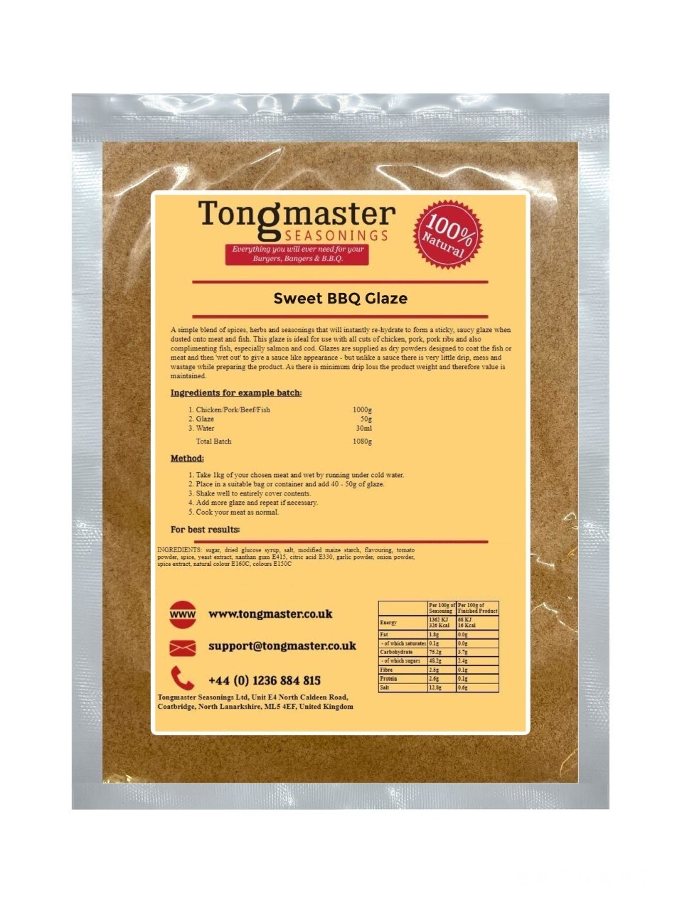 Sweet BBQ Glaze - Meat Rub - 600g (Gluten Free)