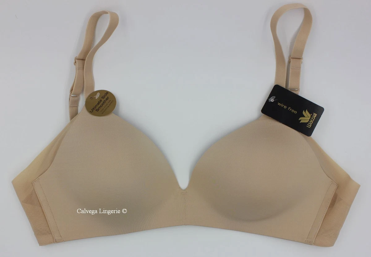 NWT WACOAL 852281 Ultimate Side Smoother, Wireless, T-Shirt Bra, Beige