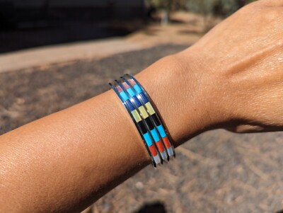 Zuni Armreif Armband echt NA Schmuck Sterlingsilber Indianer Gr. 6,5