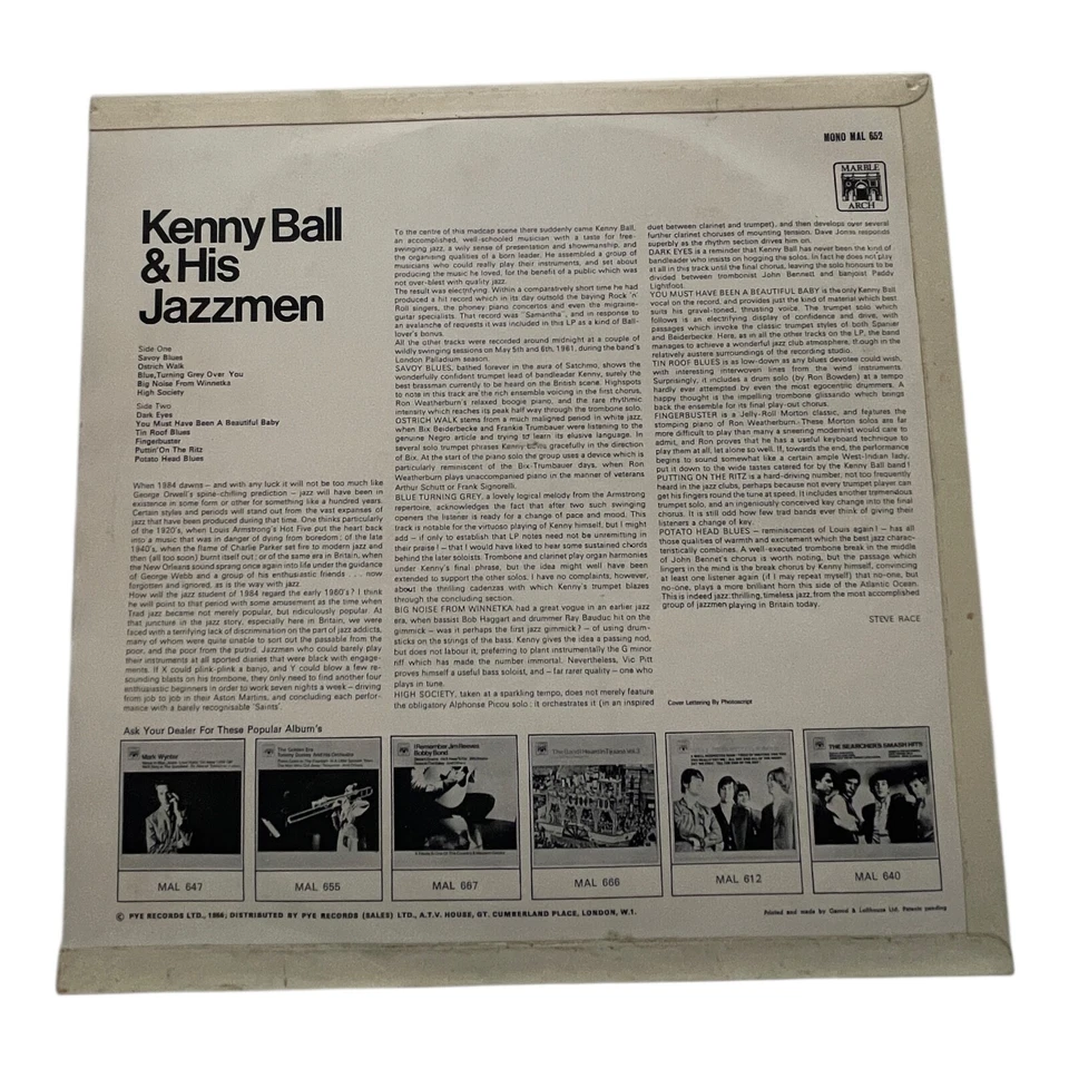Kenny Ball & His Jazzmen - Savoy Blues LP Marble Arch Records Foto 2 de 3
