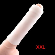 New S XXL Silicone Male Stretcher Sleeve Ball Extender Vacuum Enhancer Enlarger