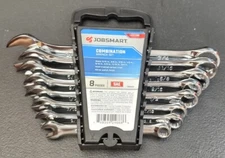 8 piece Combination Heat Treated Wrench Set SAE 5/16" thru 3/4" & Spanner Holder