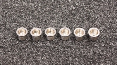Guitar Flanged String Grommets Ferrules Set Of 6 Nickle.  Made In Japan