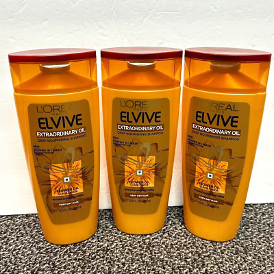 3x L Oreal Elvive Extraordinary Oil Deep Nourishing Shampoo for VERY Dry Hair