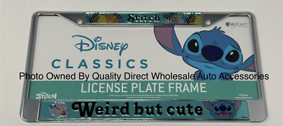 Disneys Stitch Weird But Cute License Plate Frame Lilo & Stitch Best Gift   NEW