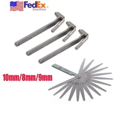 Motorcycle Engine Valve Adjustment Tool Valve Screw Wrench 8-10mm + Feeler Gauge