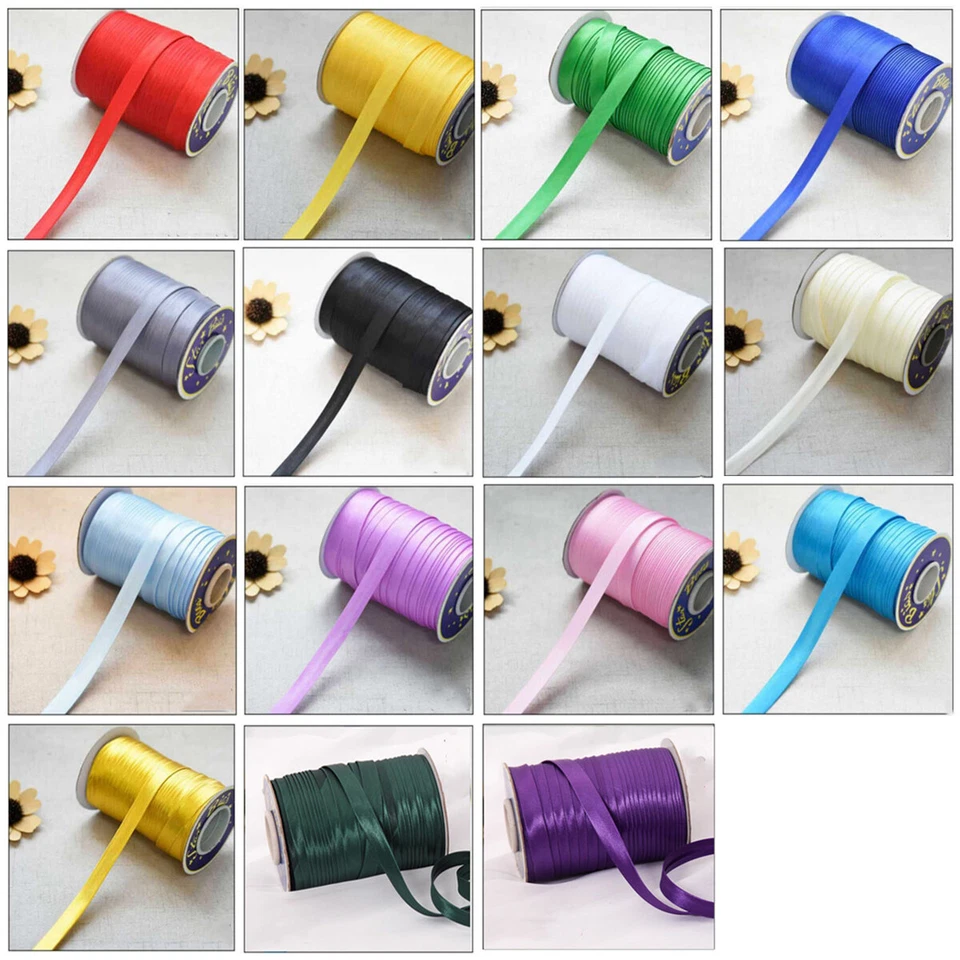 Satin Edge Bias Binding Tape Roll Sewing Trim Ribbon DIY Material Cloth Crafts - Image 3 of 4