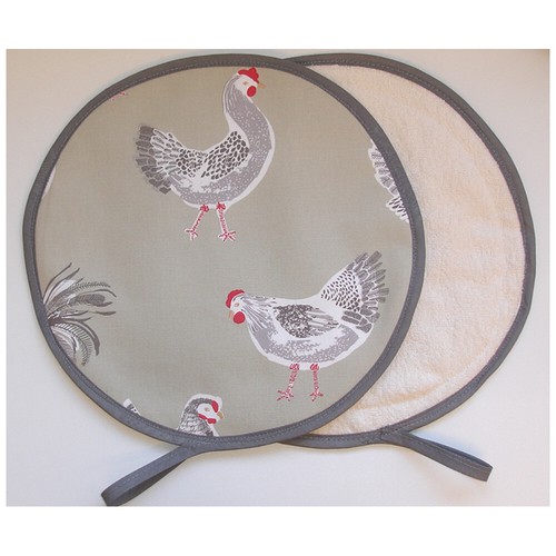 Aga Range Hob Covers Lid Mats Chickens Pads Pair of with Loops Cook Chef Pad Hen - Picture 6 of 6