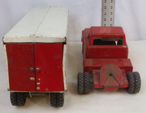 STRUCTO NORTH AMERICAN VAN LINE FORD SEMI CARGO TRUCK IN PRESSED STEEL COMPLETE - Picture 5 of 6