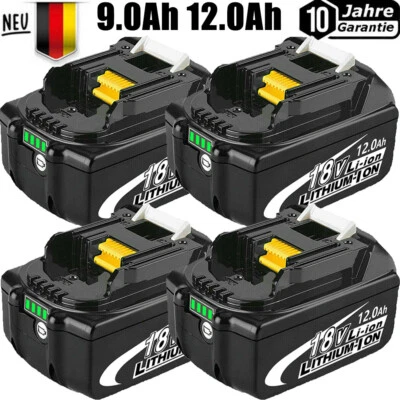 MARKENLOS 4X Original 18V 6Ah 9Ah 12Ah Akku Für Makita BL1850 BL1830 BL1860 B Led Anzeige