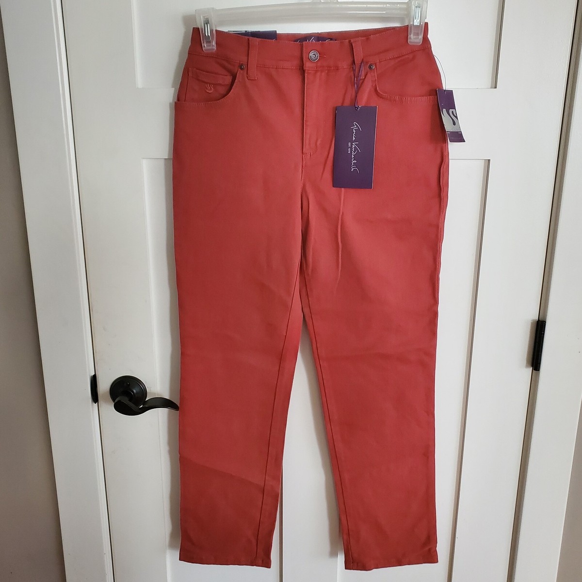 NWT Gloria Vanderbilt Amanda Jeans Womens Short Petite Pants Coral  Stretch NEW - Main Image