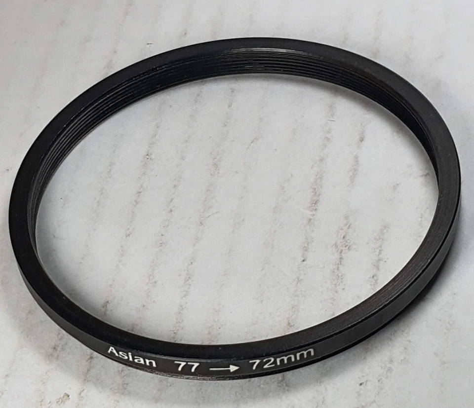 77-72mm Step-Down Metal Lens Filter Adapter Ring 77mm-72mm 77-72 77mm-72 Step - Image 3 of 4