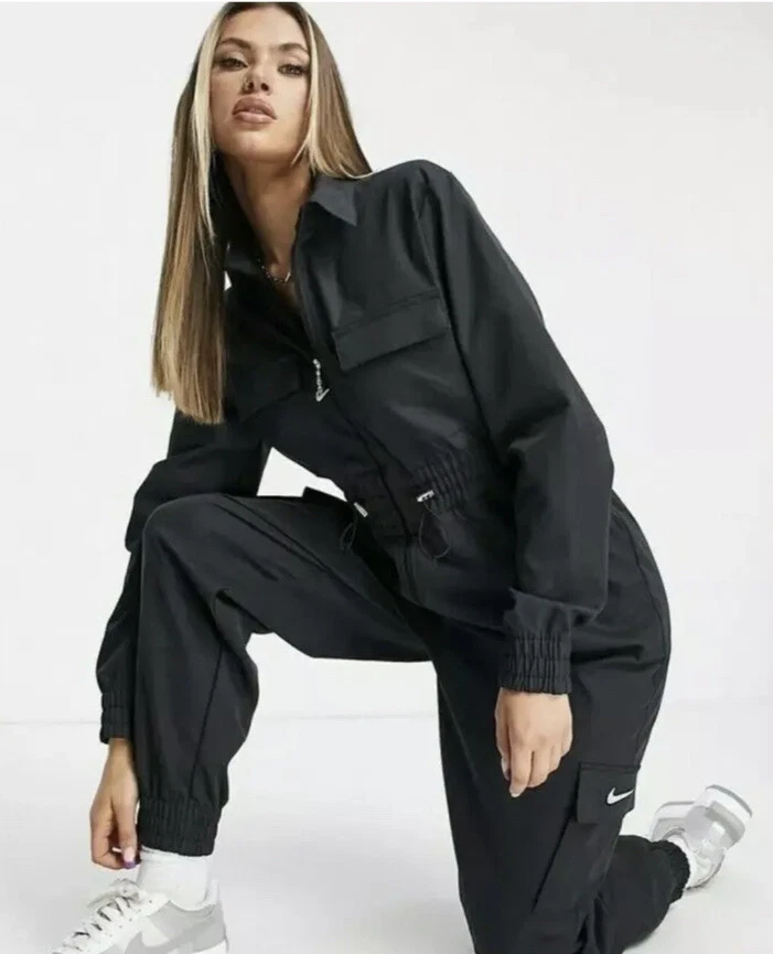 $500 Nike Large Swoosh Jumpsuit Track Suit Utility Black Lab Jordan Tech  Cz8894