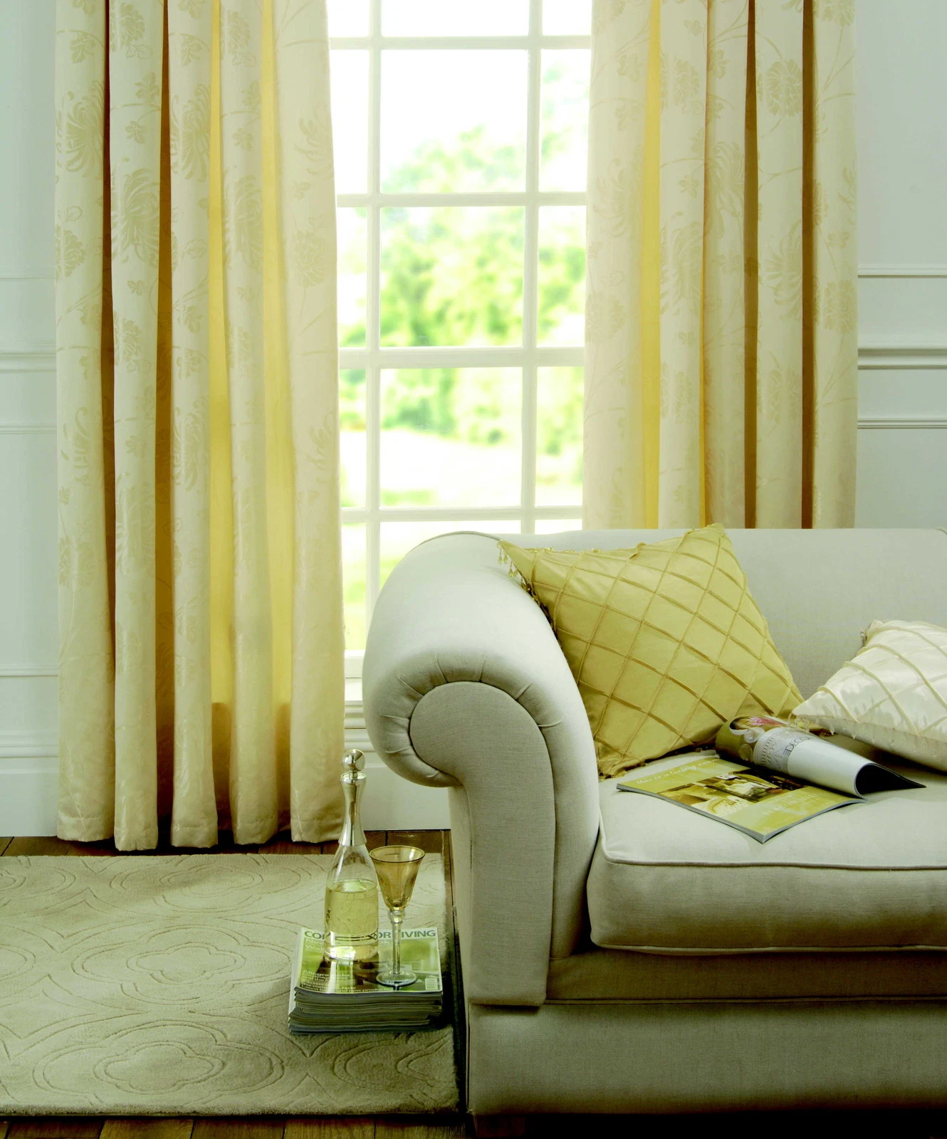 Catherine Lansfield 2St. Ready to Hang Curtains L 183 x B 117cm Chrystantemium