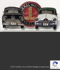 Quality Metal Hat/Lapel*Pin/Badge- FJ/FX Holden Duo -Black/White -Narkeen