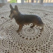 Vintage RARE Olimco Japan Ceramic German Shepherd Figurine Stunning Detail 4”