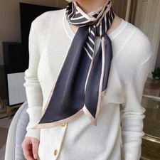 Fashion Neckerchief Skinny Hair Bands Women Silk Scarfs Long Headbands Bag Scarv
