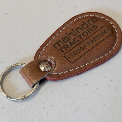 Mahindra Tractors Tough Hardum Leather Keychain 4'' CC Kurian & Co India Promo