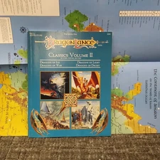 Vtg Dungeons & Dragons Dragonlance Classics Volume 2 TSR RPG AD&D 9394 WITH MAP!