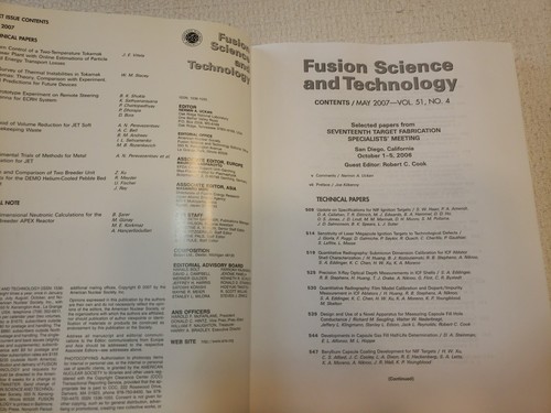 Fusion Science & Technology American Nuclear Society Paperback 2007 Lot - Picture 7 of 12