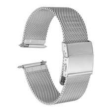 Stainless Steel Mesh Watch Band 20mm Quick Release Watch Strap Silver Tone