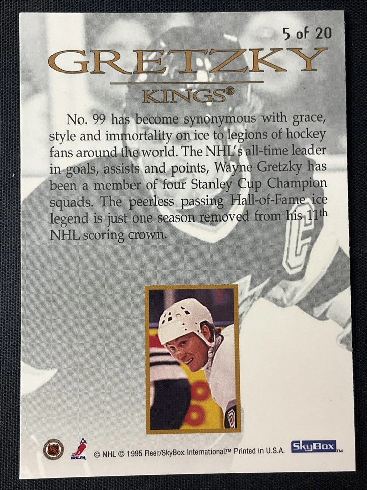 1995-96 Fleer Skybox Emotion #5 Wayne Gretzky Los Angeles Kings NR-MINT - Image 2 of 2