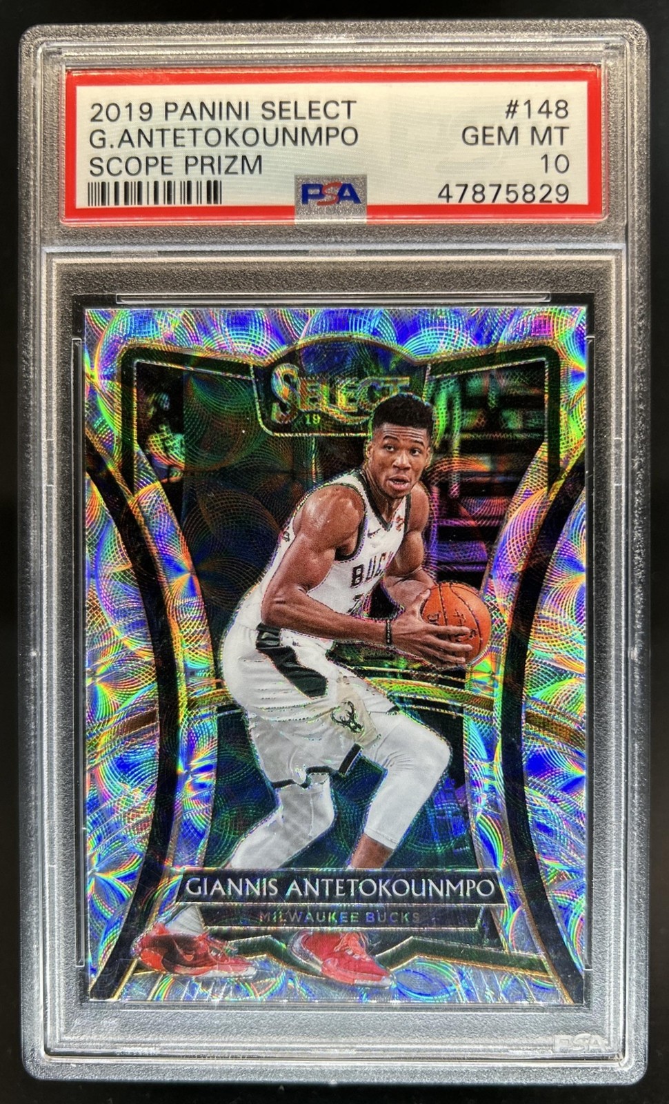 2019-20 Select Giannis Antetokounmpo Scope Prizm Premier Level #148 PSA 10