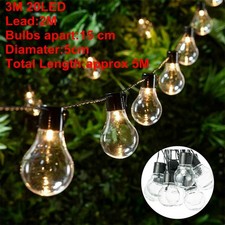 SOLAR POWERED String Lights LED Retro Bulb Garden Fairy Ball Hangin Lamp Outdoor