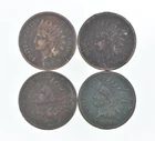 Lot of 4 STRONG Liberty 1888 1880 1886 1888 Indian Head Cent Lot *038