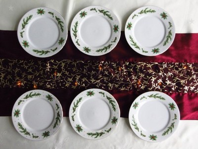 Weihnachten Teeteller / Beilagenteller 6er Set Vintage Geschirr Ciera Fine Porcelain