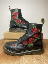 Dr Martens DM’s 1460 Vonda Red Roses Soft Leather Boots UK 6.5 EU 40 VGC
